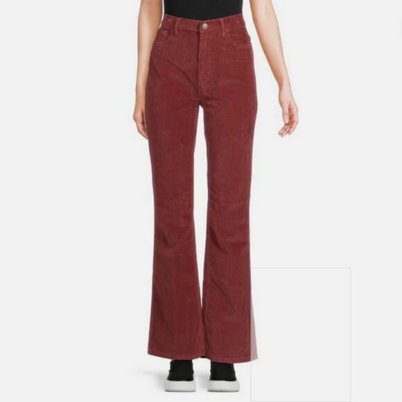 CURRENT/ELLIOTT Corduroy High Rise Flare Pants Size 26 Rust Brown - Picture 1 of 15